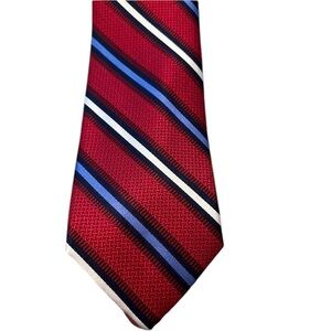Bruno Piattelli  Roma 100% Silk Striped Red, White & Blue Necktie
